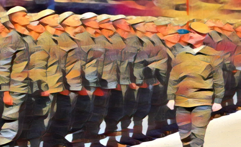 dibujo de soldados formando