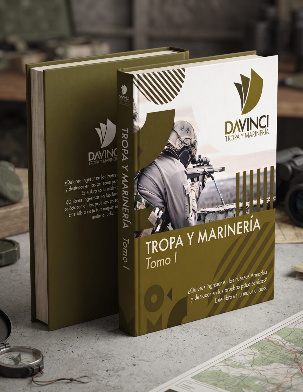 Los dos tomos del temario de psicotécnicos de Tropa y Marinería de la Academia DAVINCI